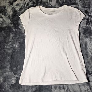 Liz Claiborne White Classic Tee Size Large 100% Cotton | Women’s Basic T-Shirt